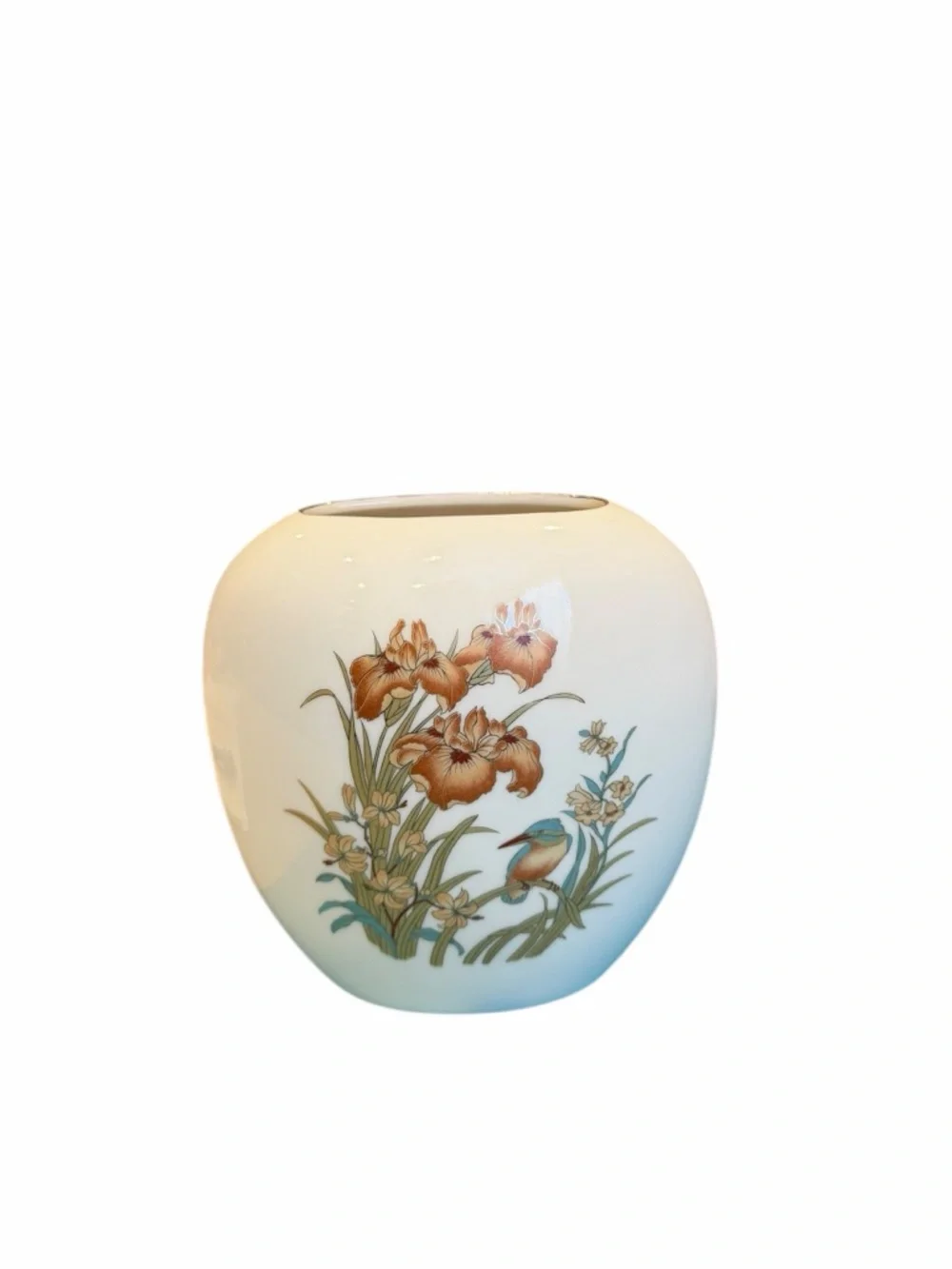 Shaddy VINTAGE 1980s Japanese Porcelain Hand-Painted Pillow Vase